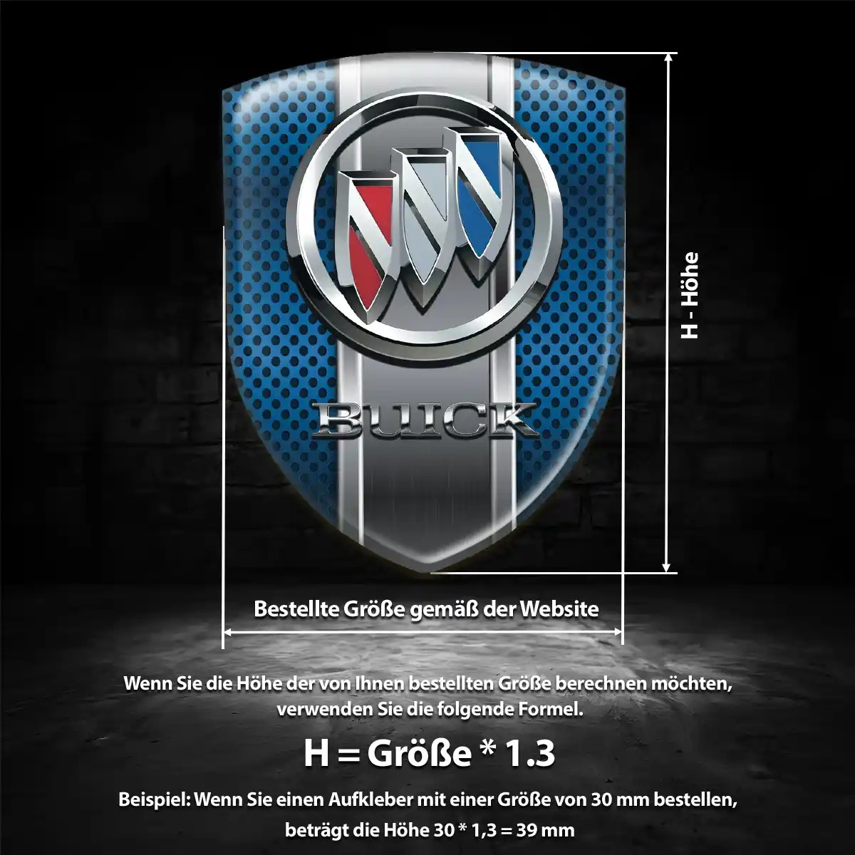 Buick Aufkleber Silikon Embleme Auto Tuningfahrzeug