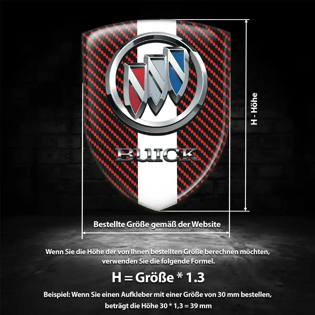Buick Aufkleber Silikon Embleme Edles Design