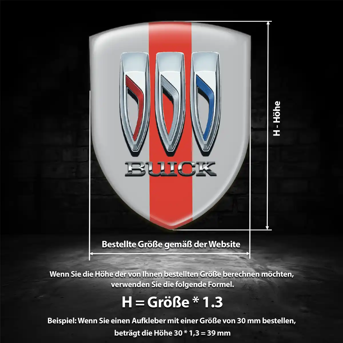 Buick Aufkleber Silikon Embleme Elegantes Design