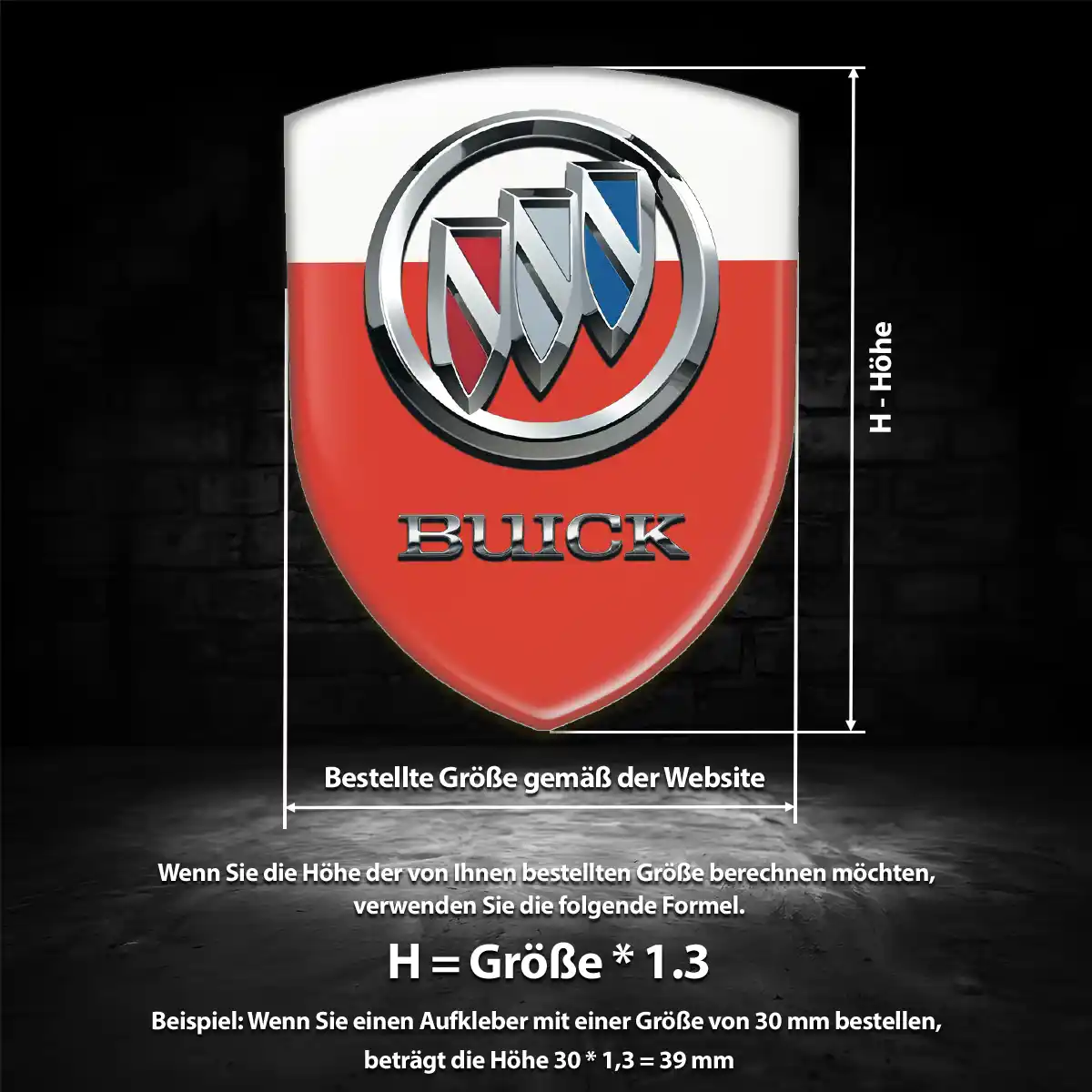 Buick Aufkleber Silikon Embleme Exterieurdesign