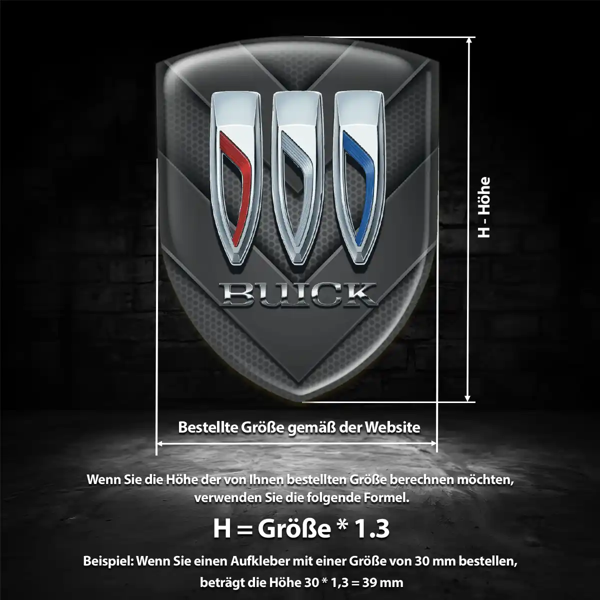 Buick Aufkleber Silikon Embleme Hochwertiges Harz