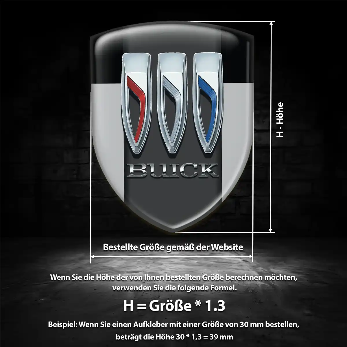 Buick Aufkleber Silikon Embleme Interieurdesign