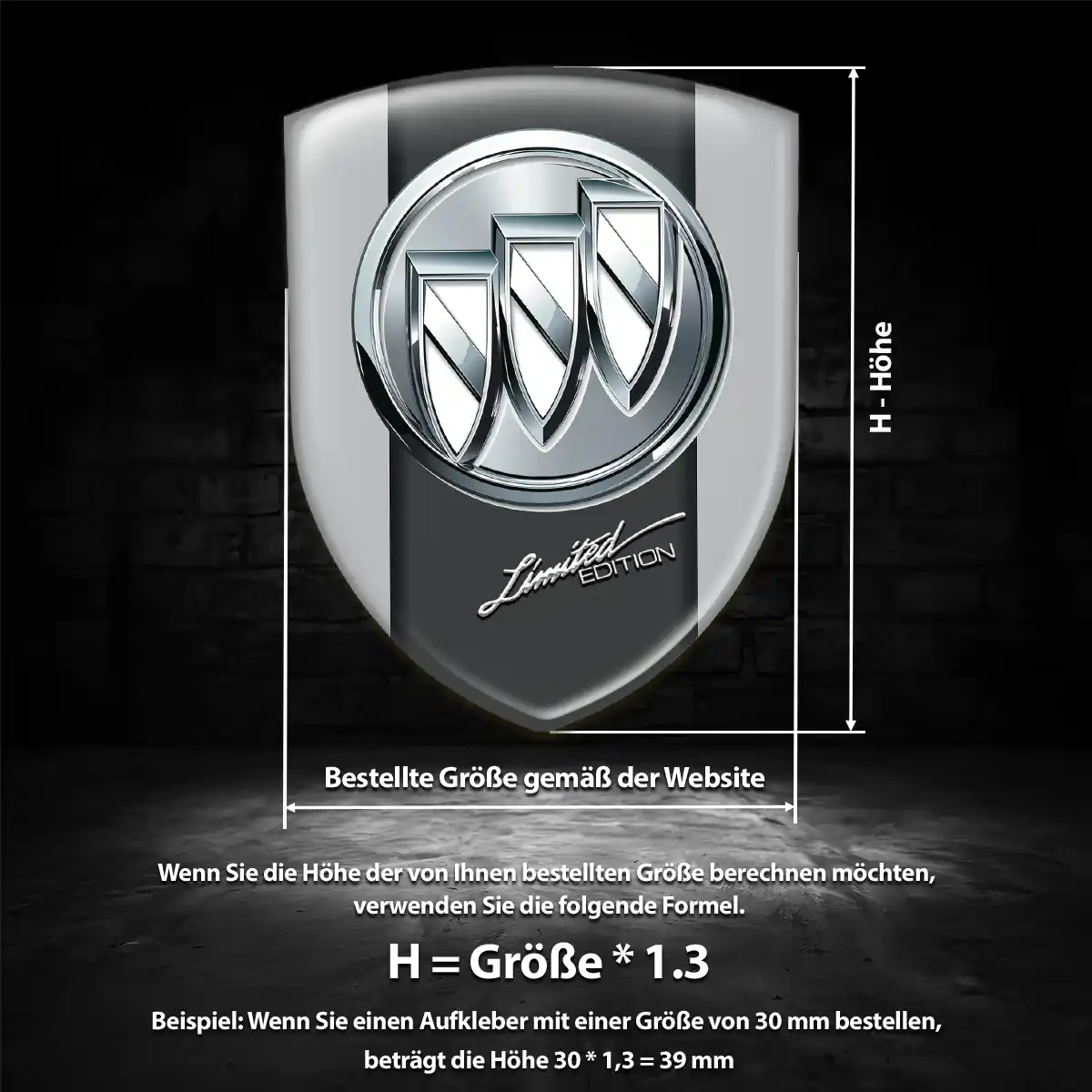 Buick Aufkleber Silikon Embleme Markenedition