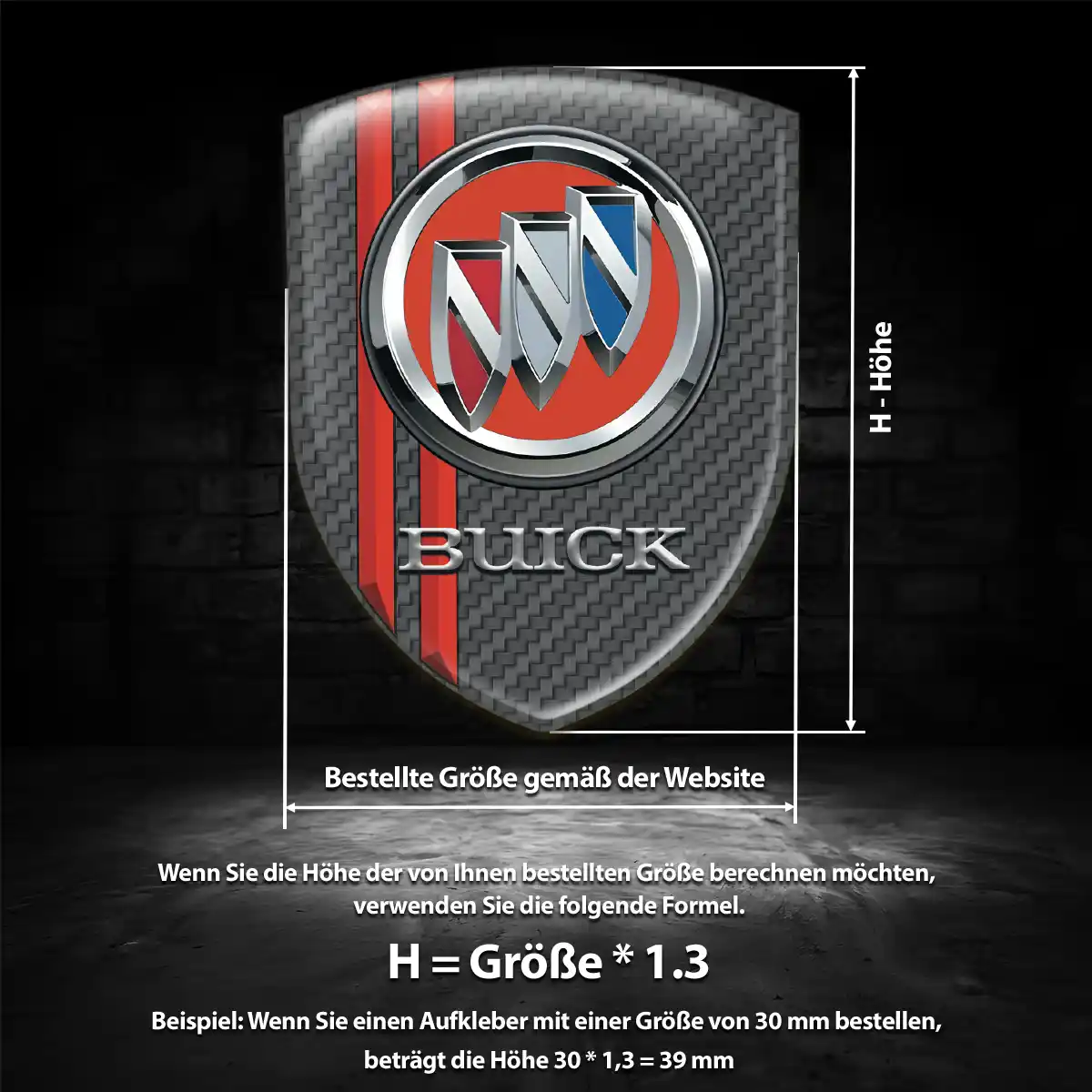 Buick Aufkleber Silikon Embleme Tuningfahrzeug