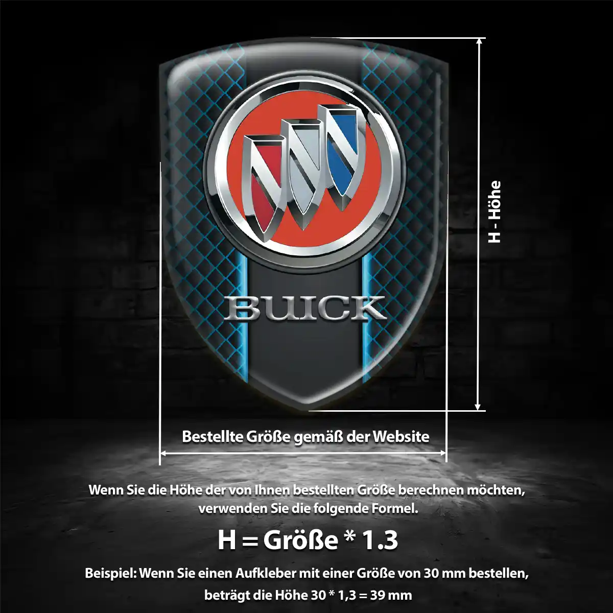Buick Aufkleber Wappen Emblem Auto Hochwertiges Harz