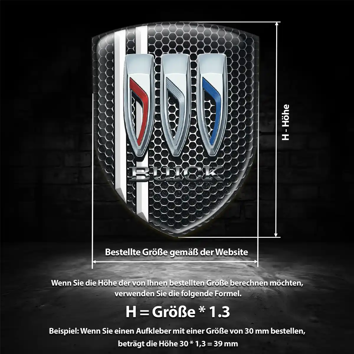 Buick Aufkleber Wappen Emblem Hochwertiges Harz