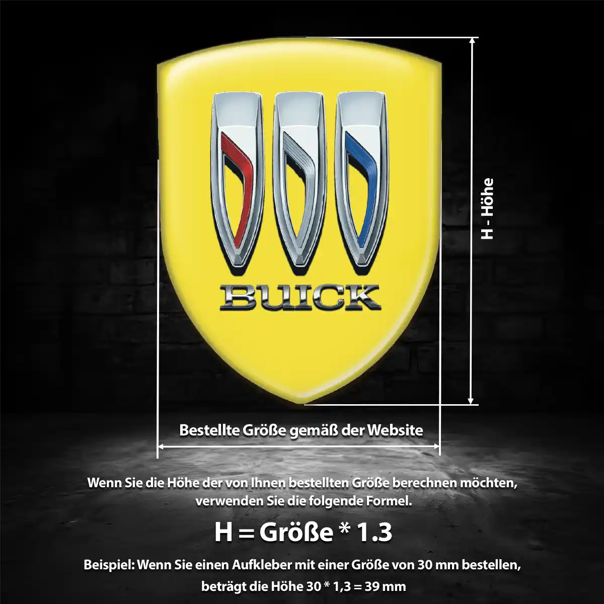Buick Aufkleber Wappen Emblem Hohe Qualität