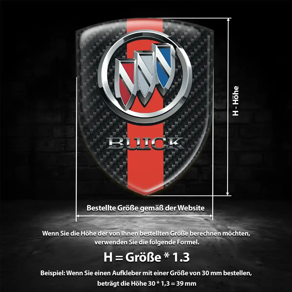 Buick Aufkleber Wappen Emblem Interieurdesign