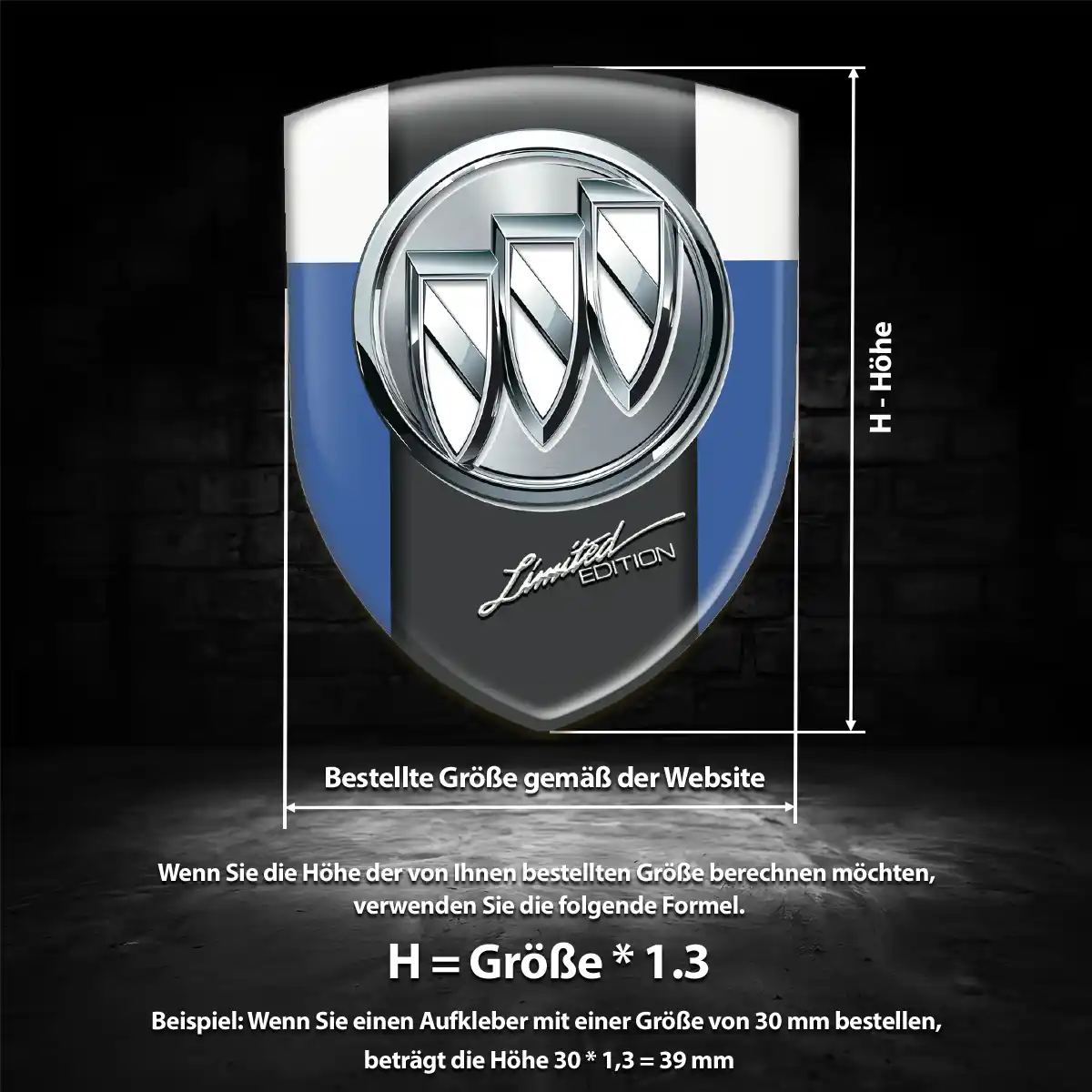 Buick Aufkleber Wappen Emblem Luxus-Edition