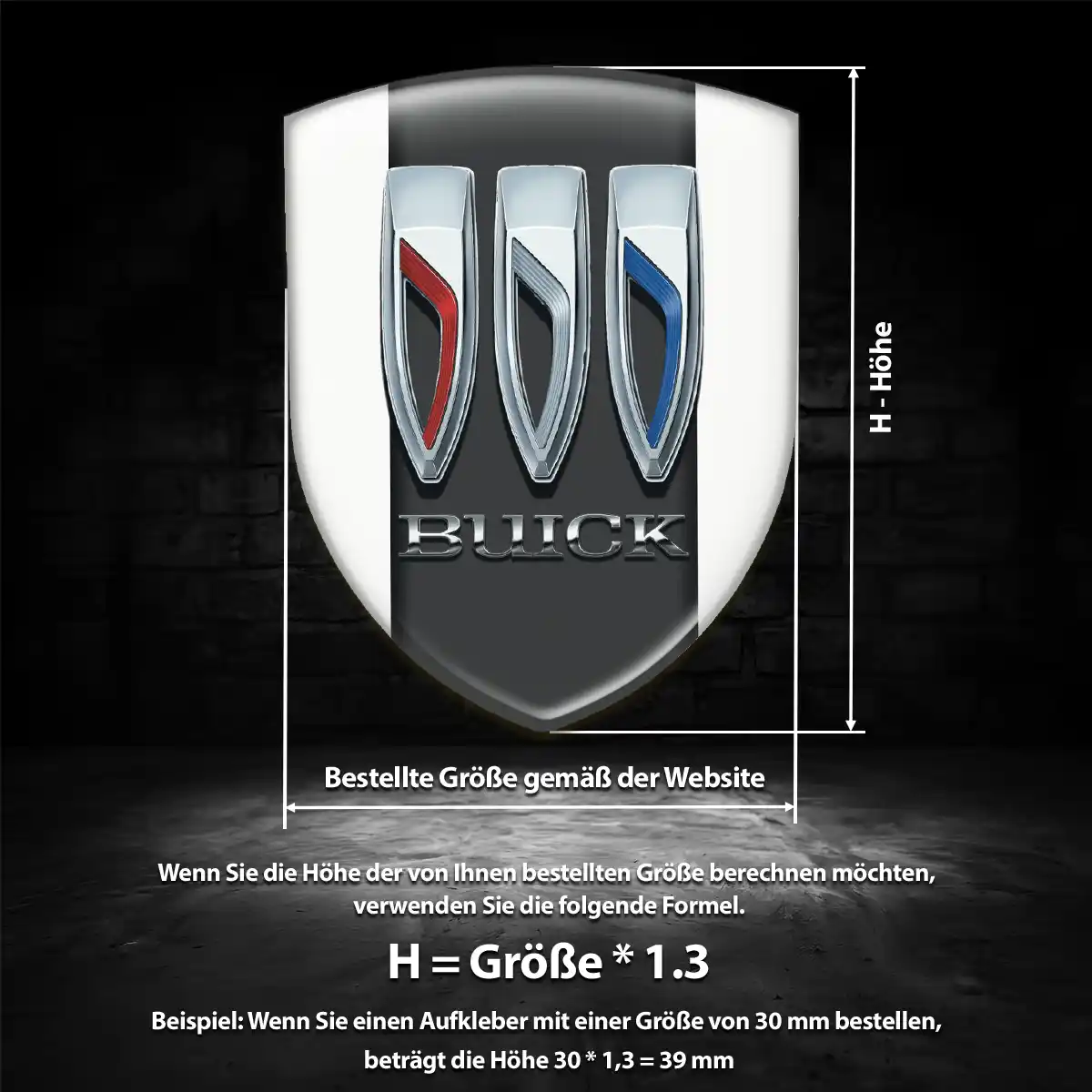 Buick Aufkleber Wappen Emblem Premium-Edition