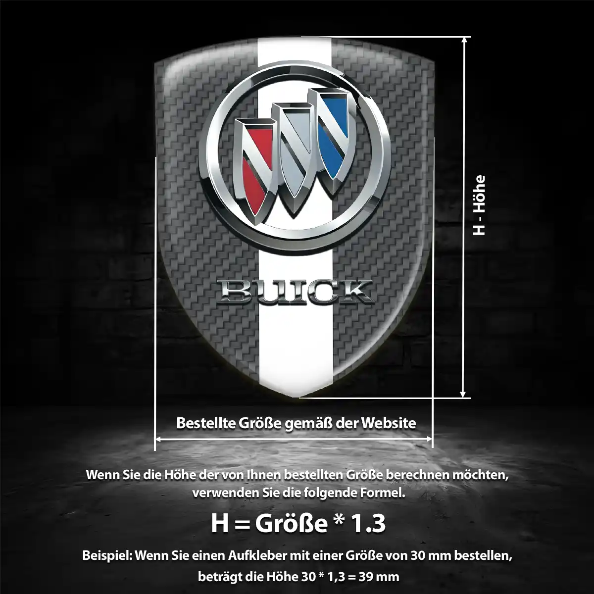Buick Aufkleber Wappen Emblem Tuningfahrzeug