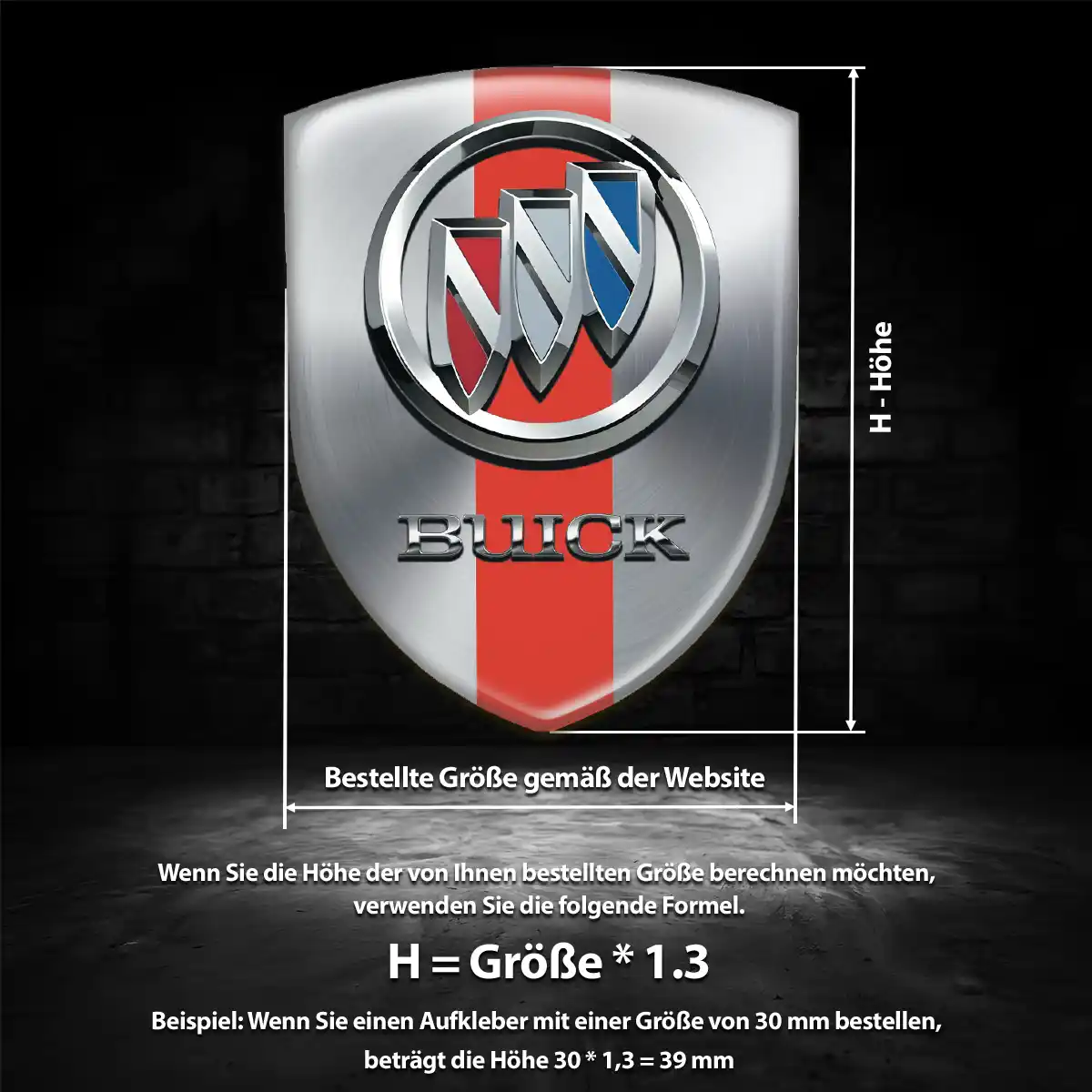 Buick Aufkleber Wappen Interieurdesign