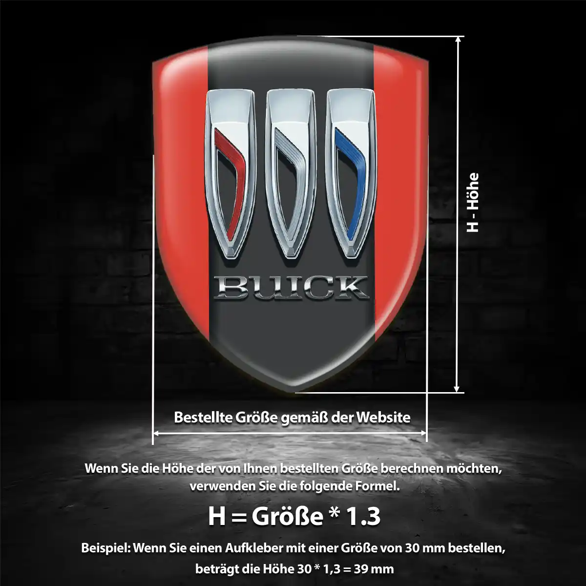 Buick Emblem Aufkleber Hochwertiges Harz