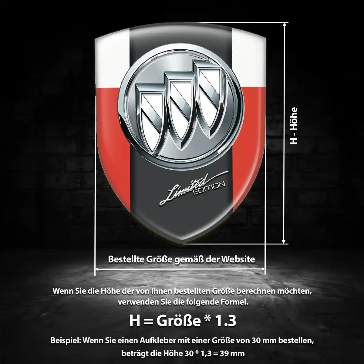 Buick Emblem Aufkleber Wappen Hochwertiges Harz
