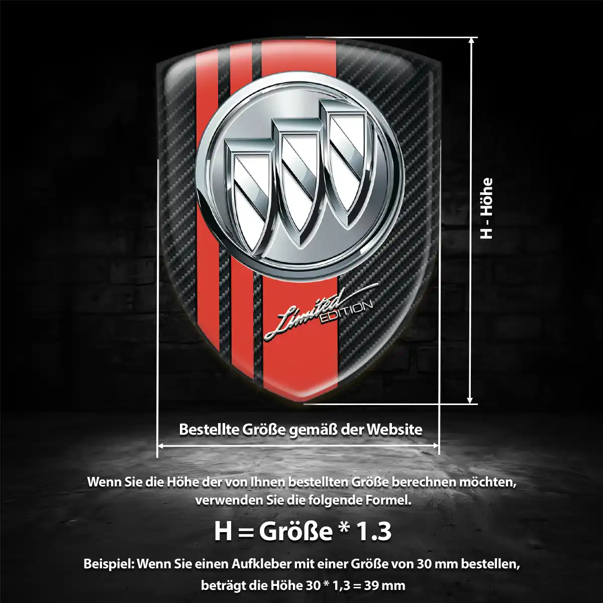 Buick Emblem Aufkleber Wappen Interieurdesign