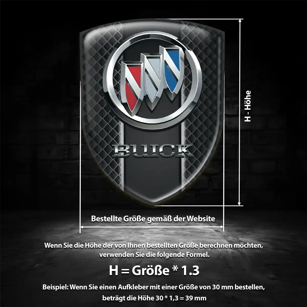 Buick Emblem Aufkleber Wappen Premiumqualität