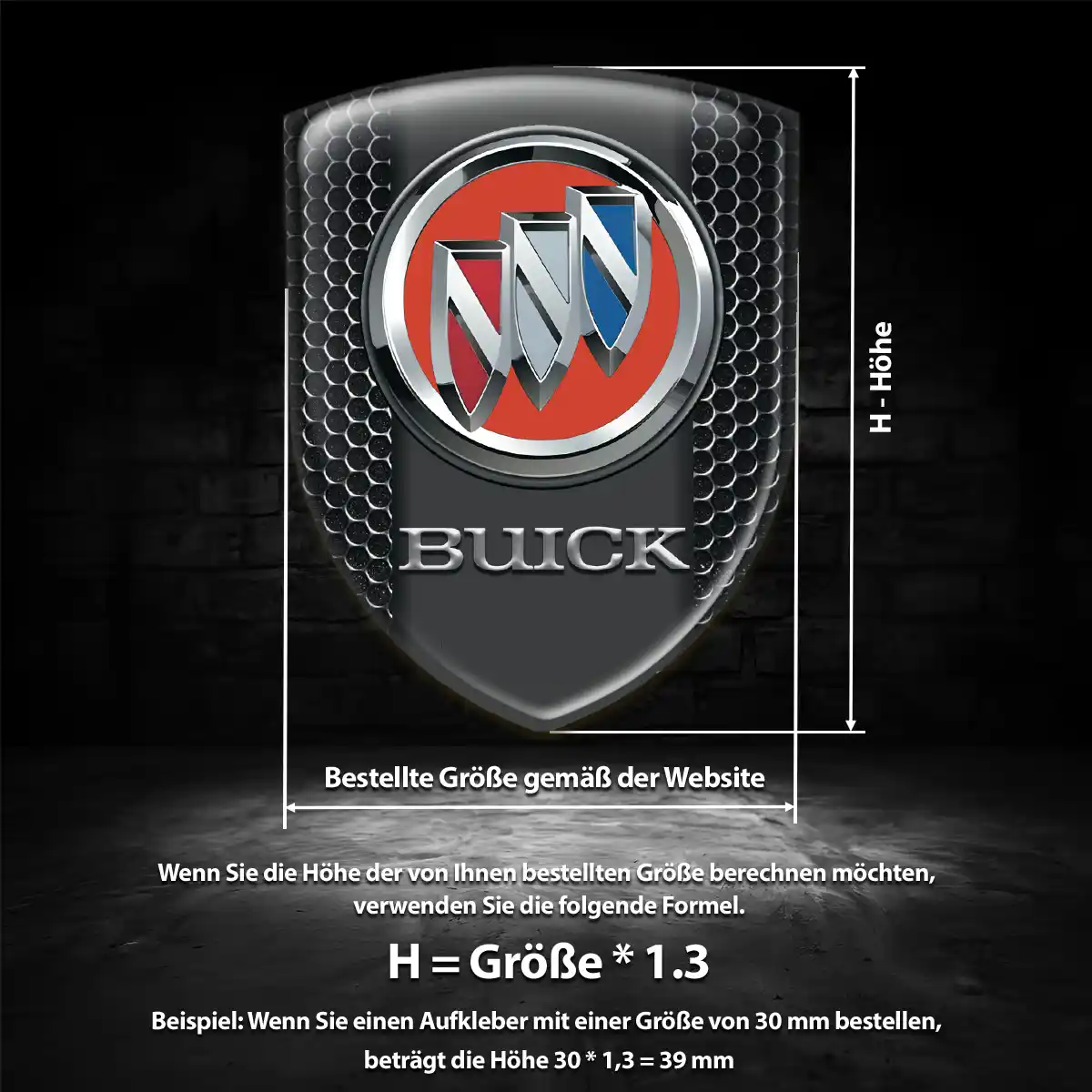 Buick Emblem Wappen Aufkleber Auto Hochwertiges Harz