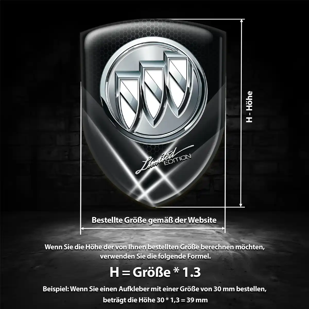 Buick Emblem Wappen Aufkleber Hochwertiges Harz