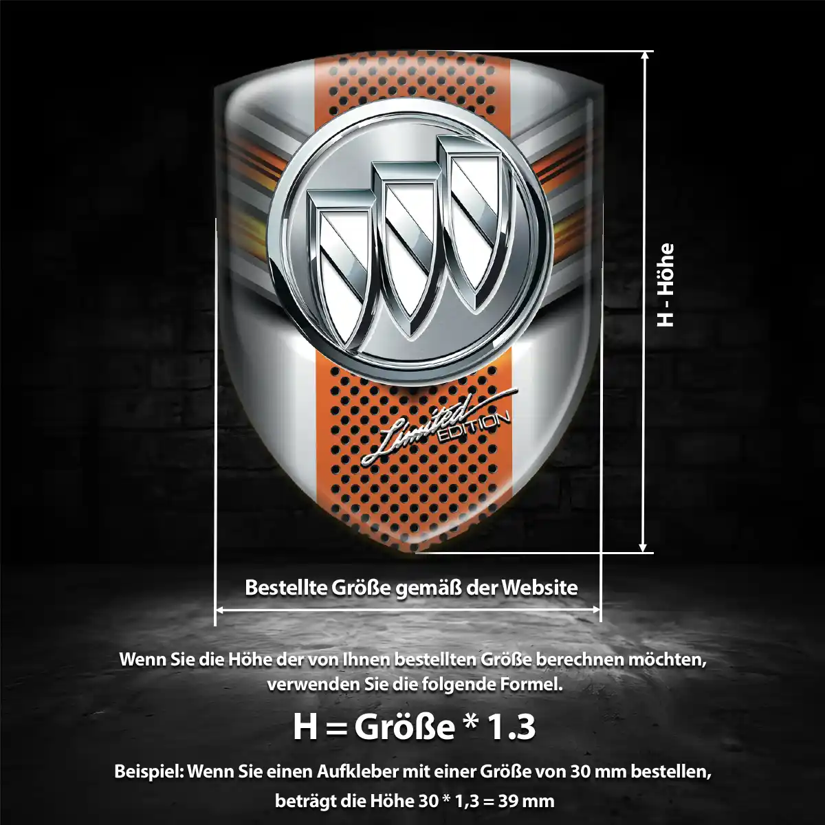 Buick Embleme Silikon Aufkleber Edles Design