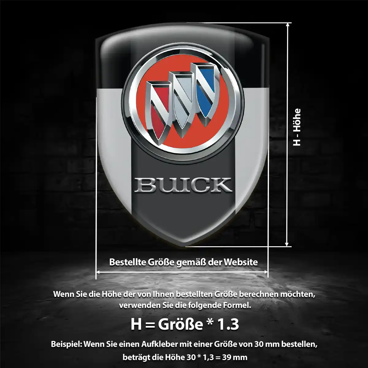 Buick Embleme Silikon Aufkleber Hochwertiges Harz