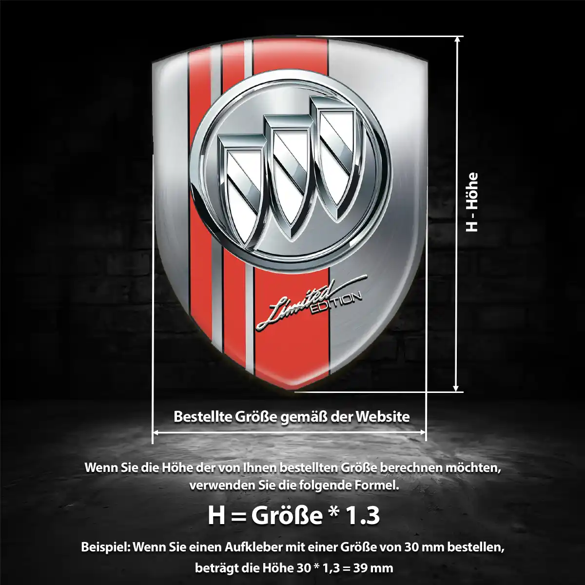 Buick Embleme Silikon Aufkleber Limitierte Auflage