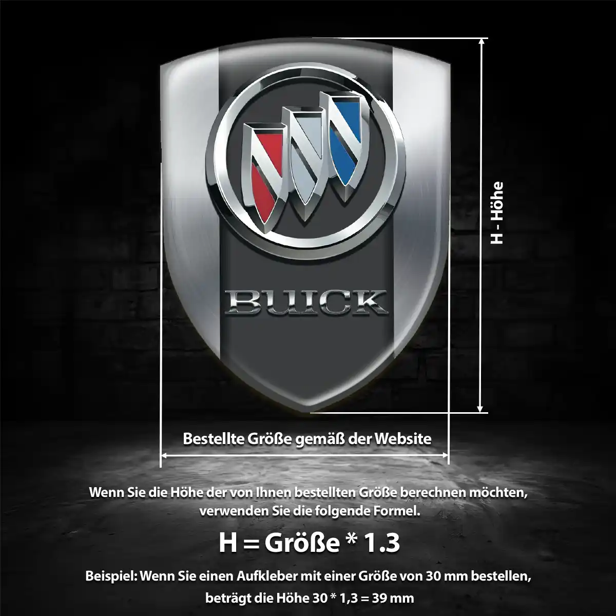 Buick Embleme Silikon Aufkleber Tuningfahrzeug
