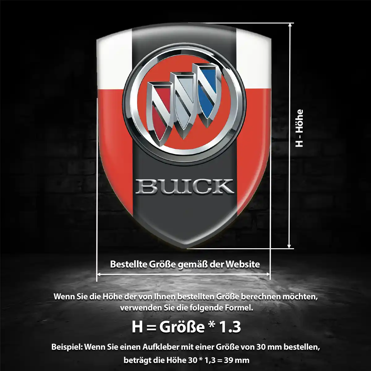 Buick Silikon Aufkleber Embleme Interieurdesign