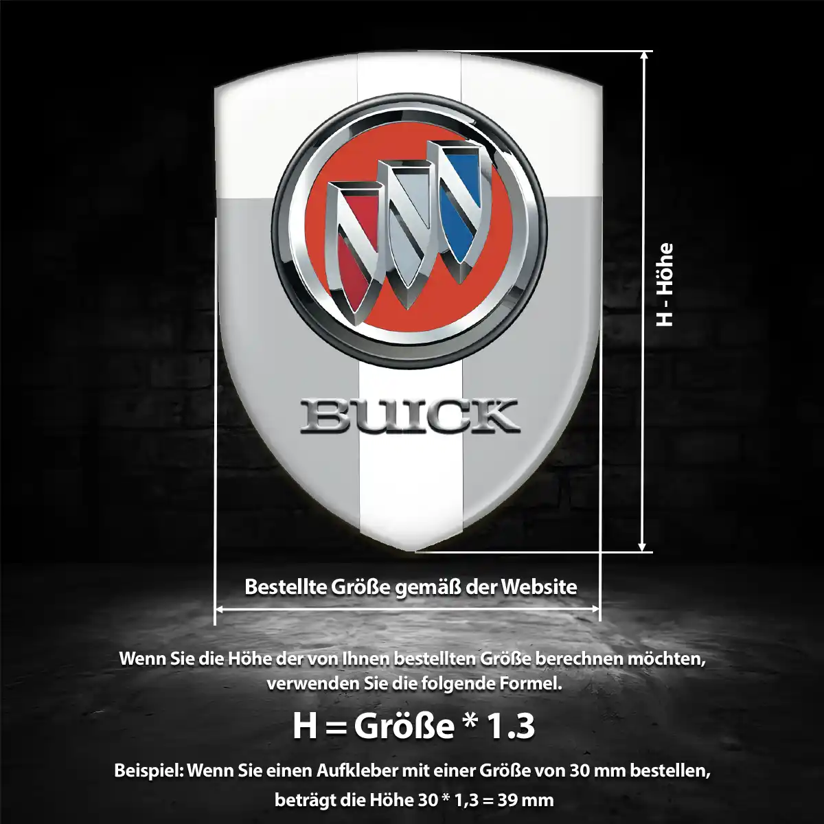 Buick Silikon Aufkleber Hochwertiges Harz