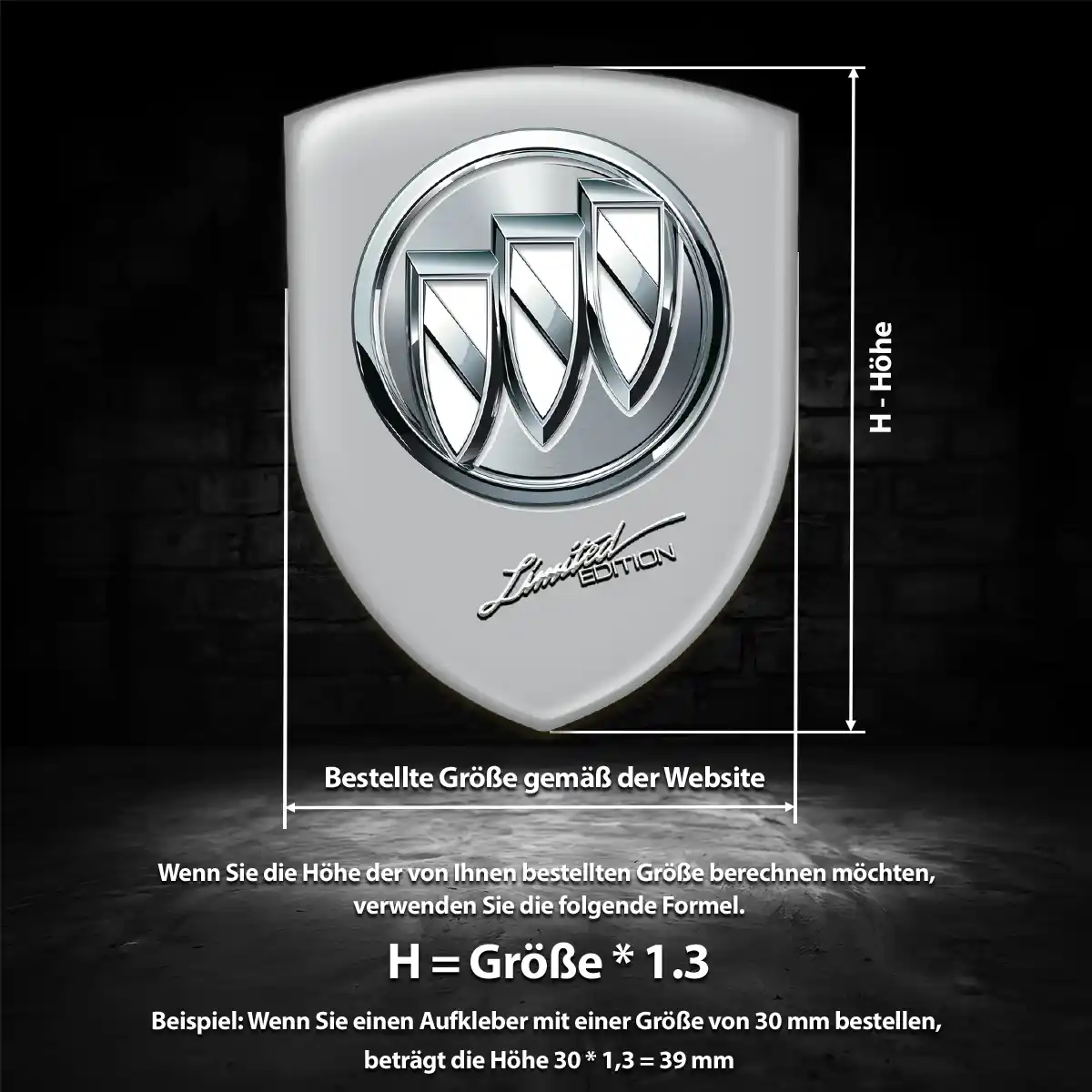Buick Silikon Aufkleber Wappen Auto Limitierte Auflage