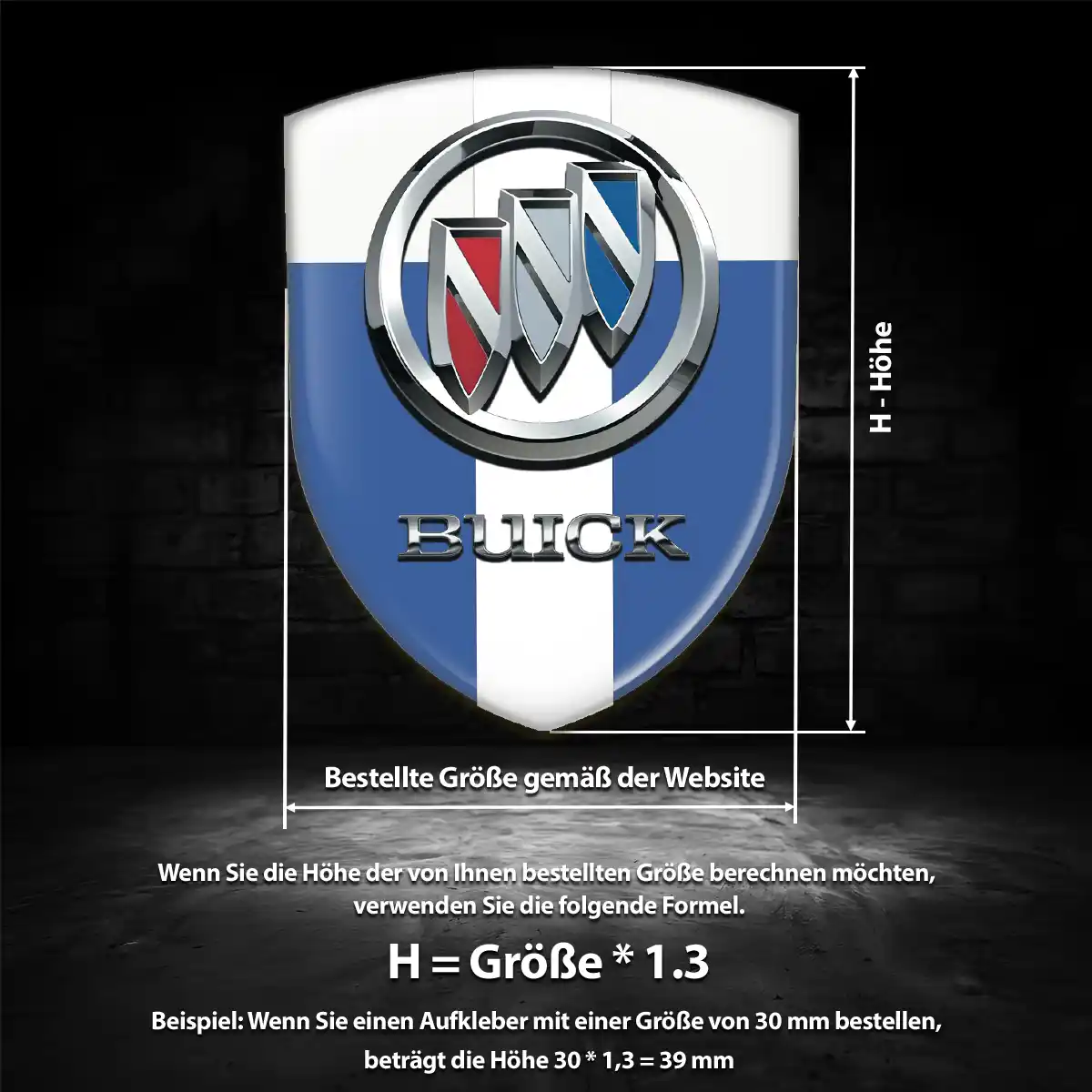 Buick Silikon Aufkleber Wappen Edles Design