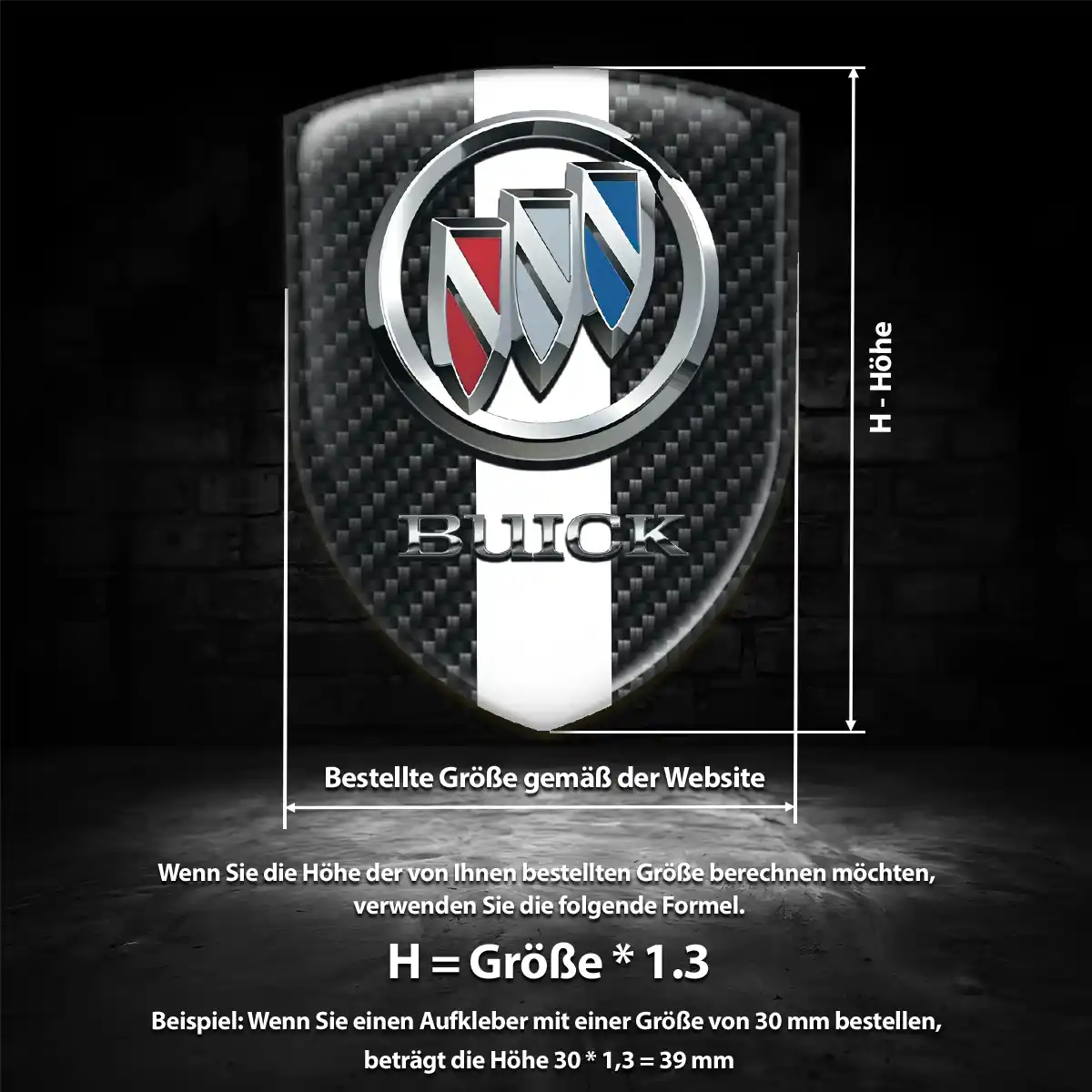 Buick Silikon Aufkleber Wappen Elegantes Design