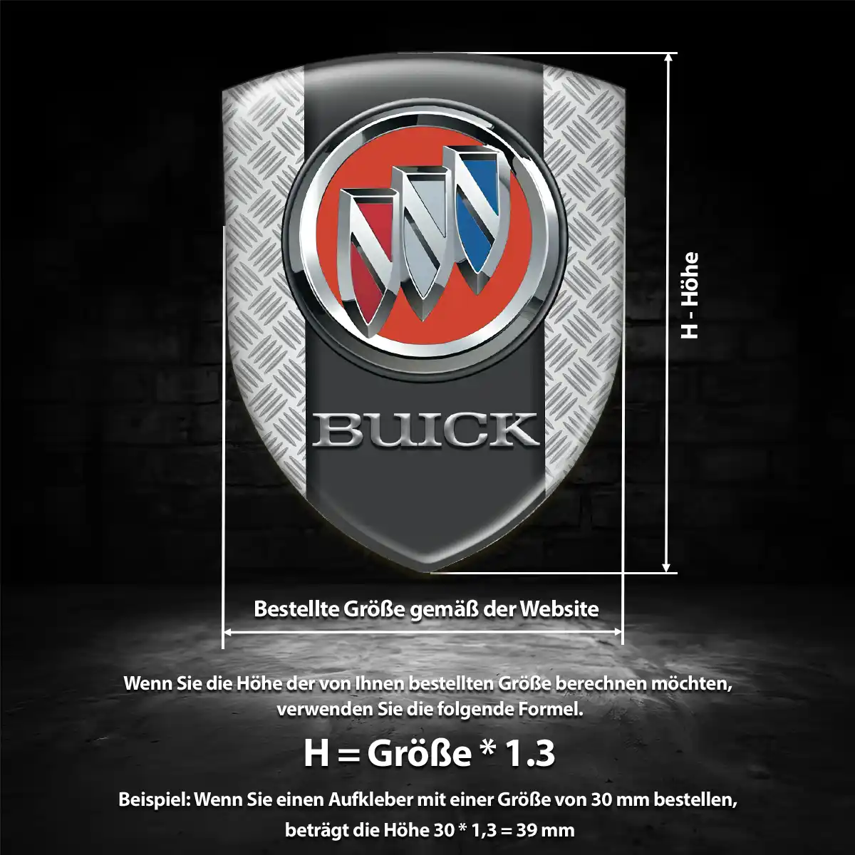 Buick Silikon Aufkleber Wappen Hochwertiges Harz