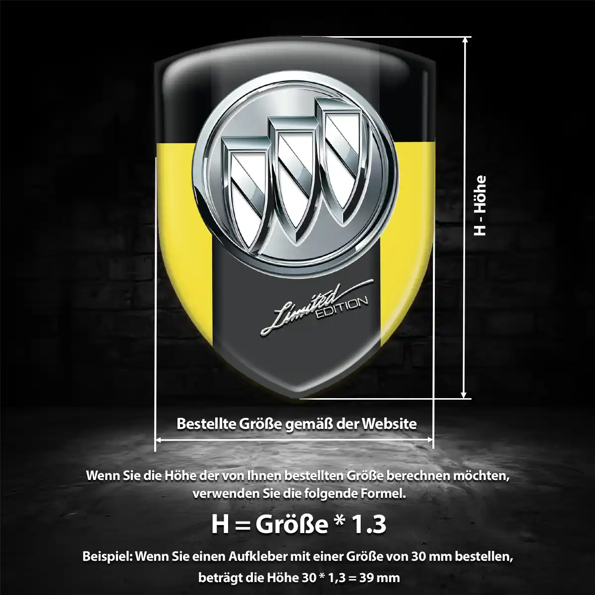 Buick Silikon Aufkleber Wappen Interieurdesign