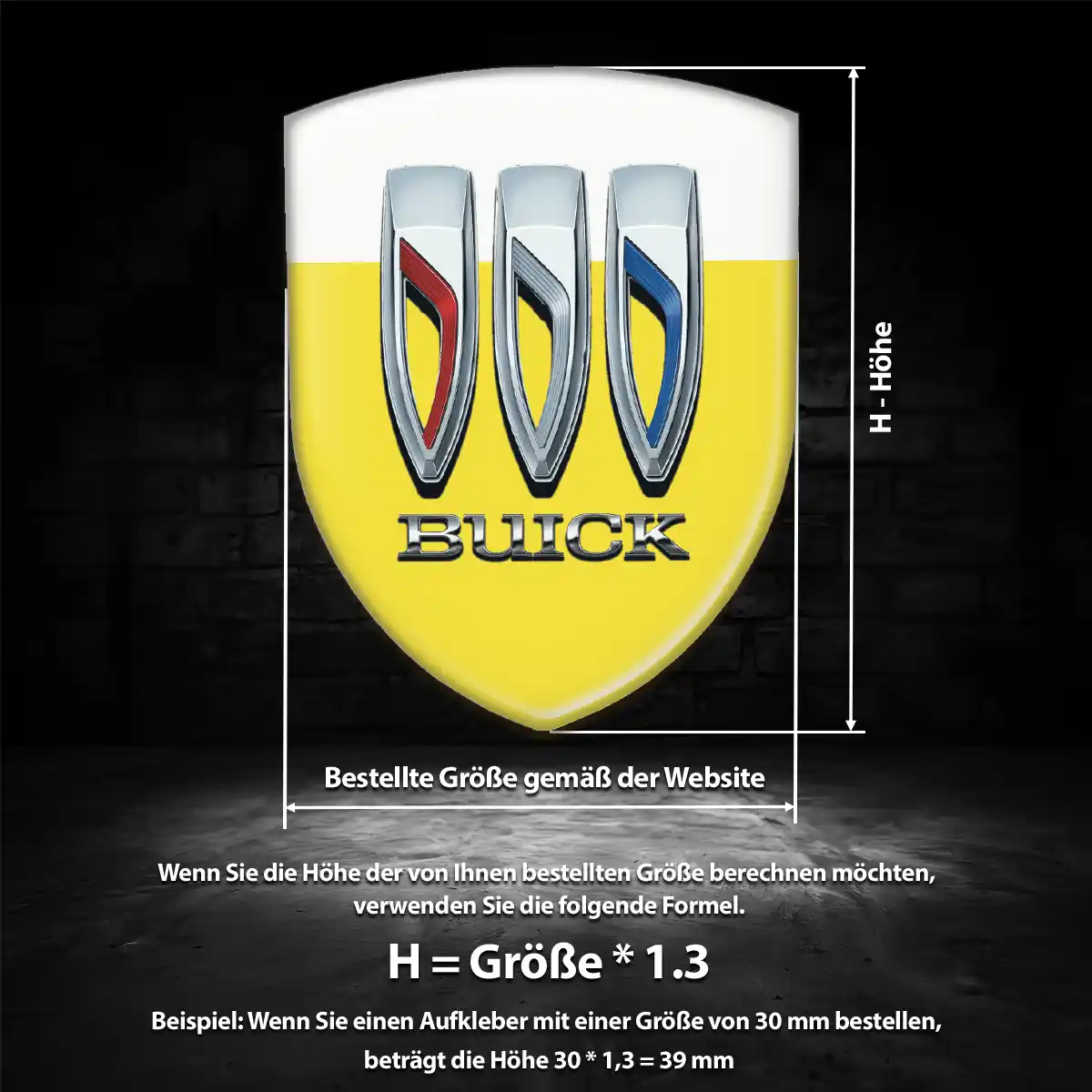 Buick Silikon Aufkleber Wappen Markenedition