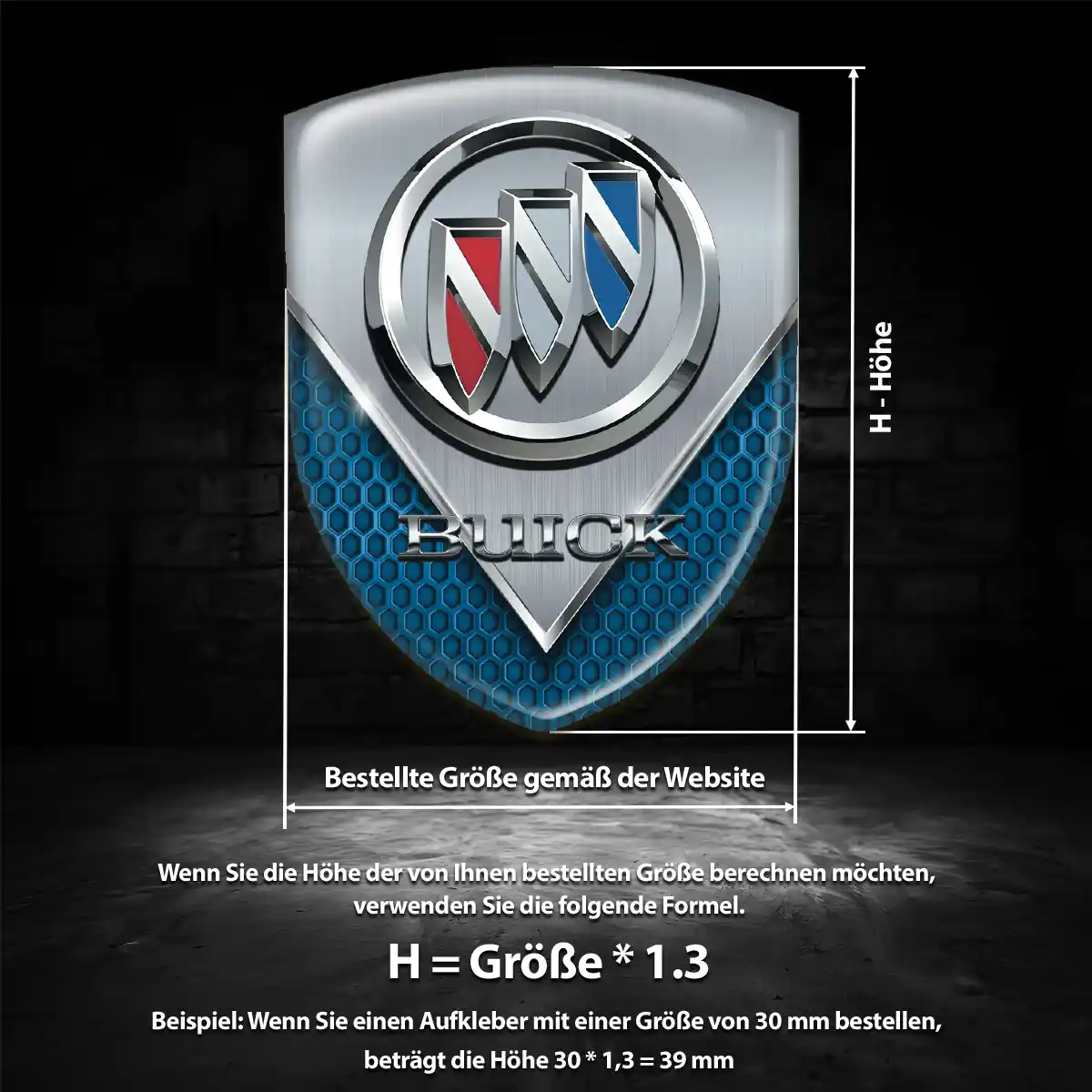 Buick Wappen Aufkleber Emblem Auto Hochwertiges Harz