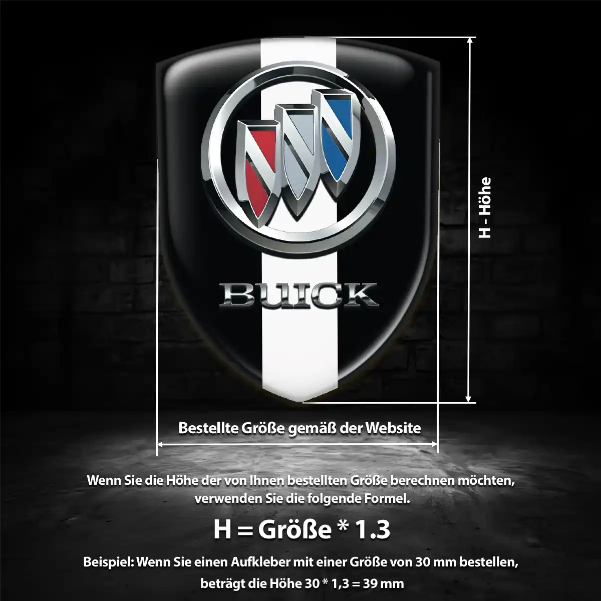 Buick Wappen Aufkleber Emblem Hochwertiges Harz