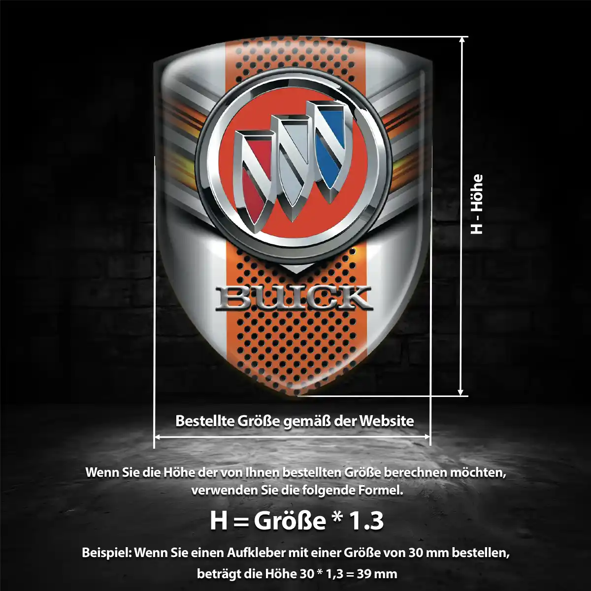 Buick Wappen Aufkleber Emblem Interieurdesign