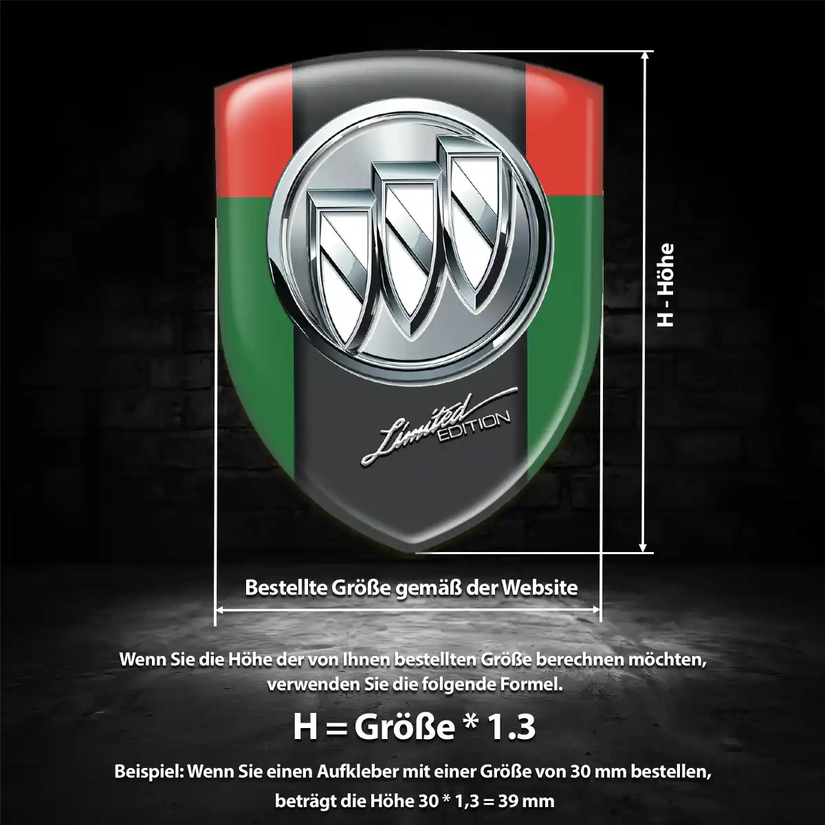 Buick Wappen Aufkleber Emblem Premium-Edition