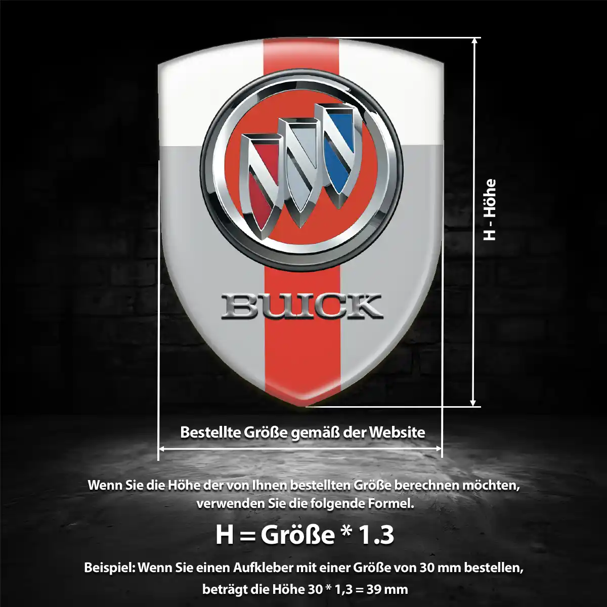 Buick Wappen Aufkleber Emblem Premiumqualität