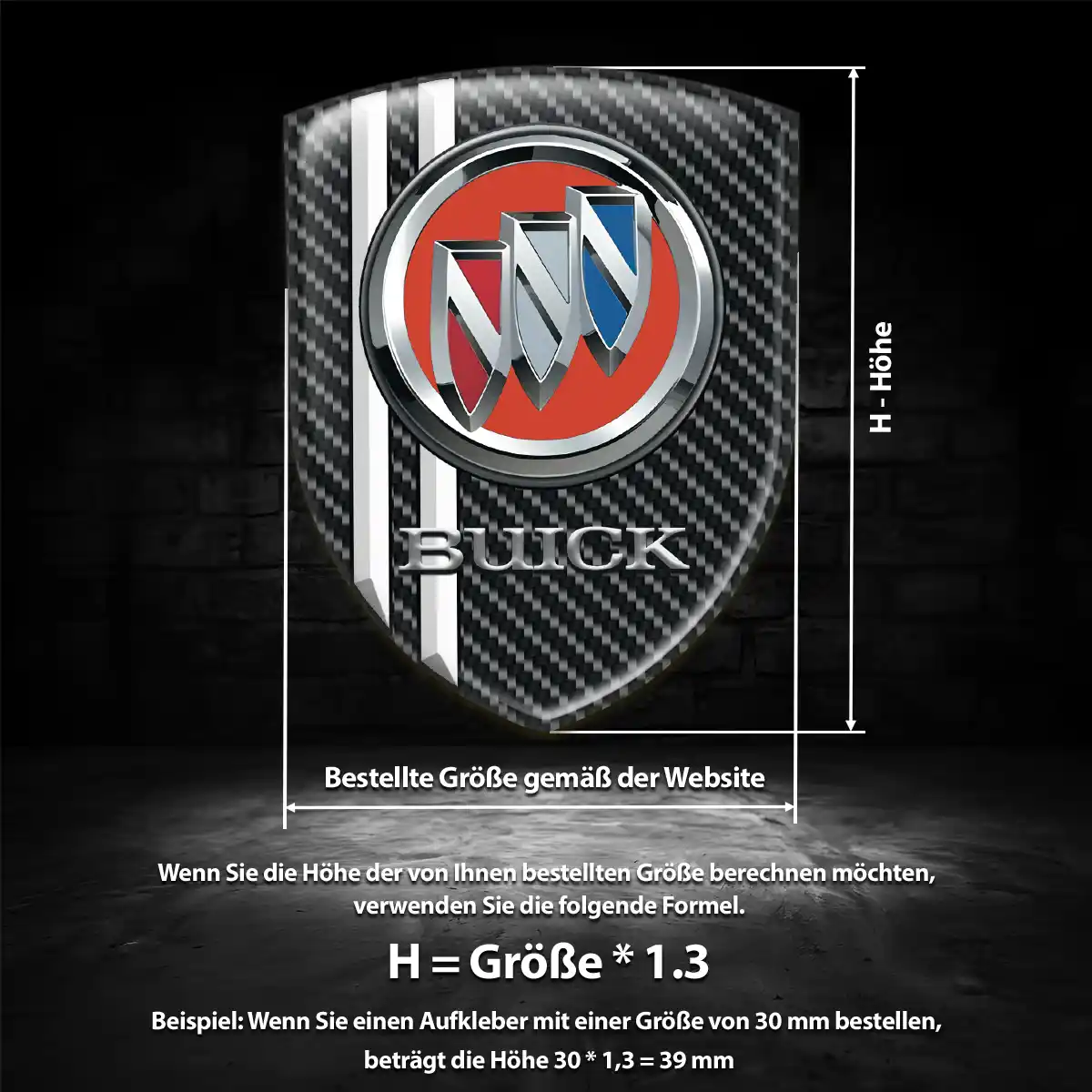 Buick Wappen Aufkleber Emblem Tuningfahrzeug
