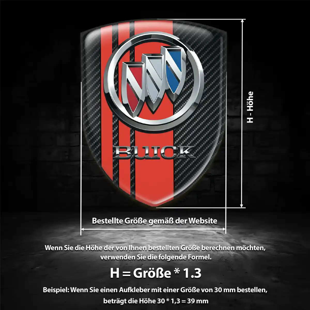 Buick Wappen Emblem Aufkleber Auto Hochwertiges Harz