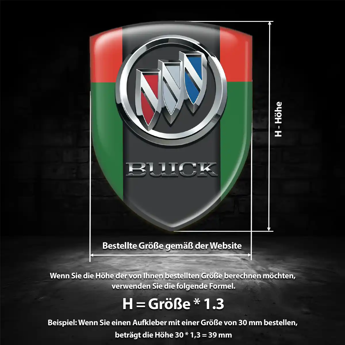 Buick Wappen Emblem Aufkleber Auto Premium-Edition