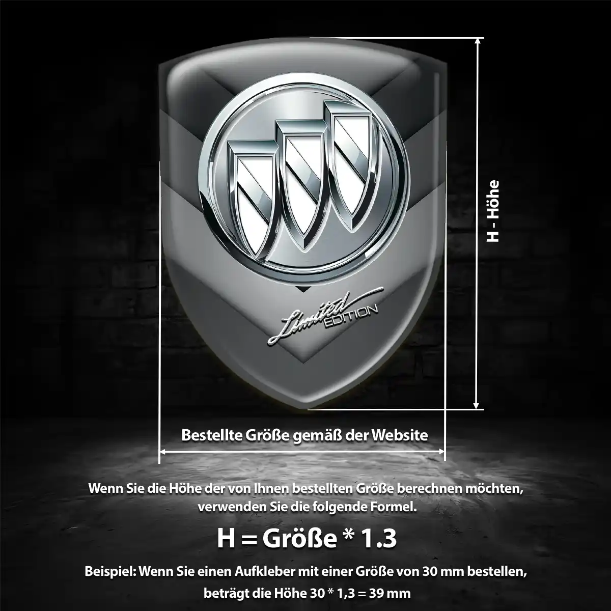 Buick Wappen Emblem Aufkleber Exterieurdesign
