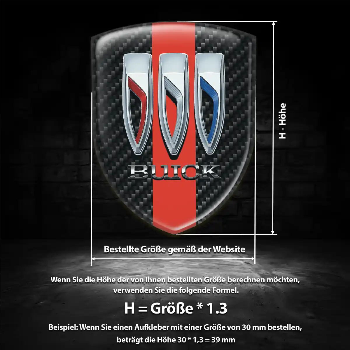 Buick Wappen Emblem Aufkleber Hochwertiges Harz