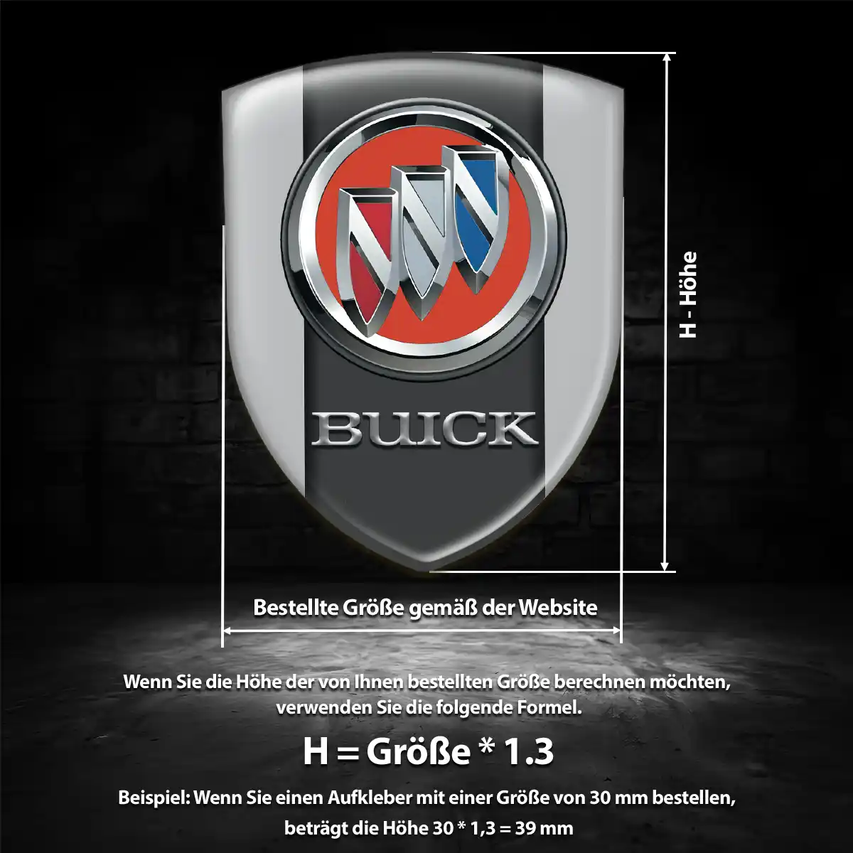 Buick Wappen Emblem Aufkleber Hohe Qualität