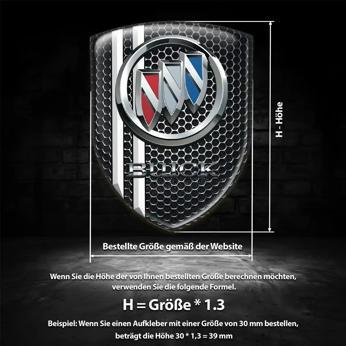 Buick Wappen Emblem Aufkleber Interieurdesign