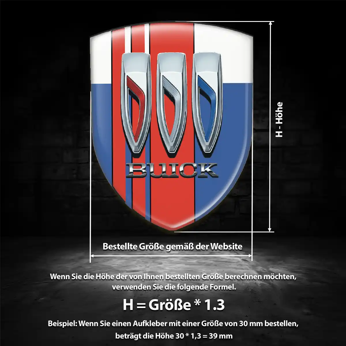 Buick Wappen Emblem Aufkleber Markenedition