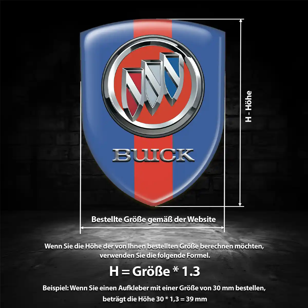 Buick Wappen Emblem Aufkleber Premium-Edition