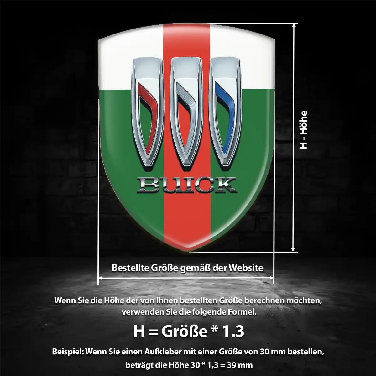 Buick Wappen Emblem Aufkleber Premiumqualität