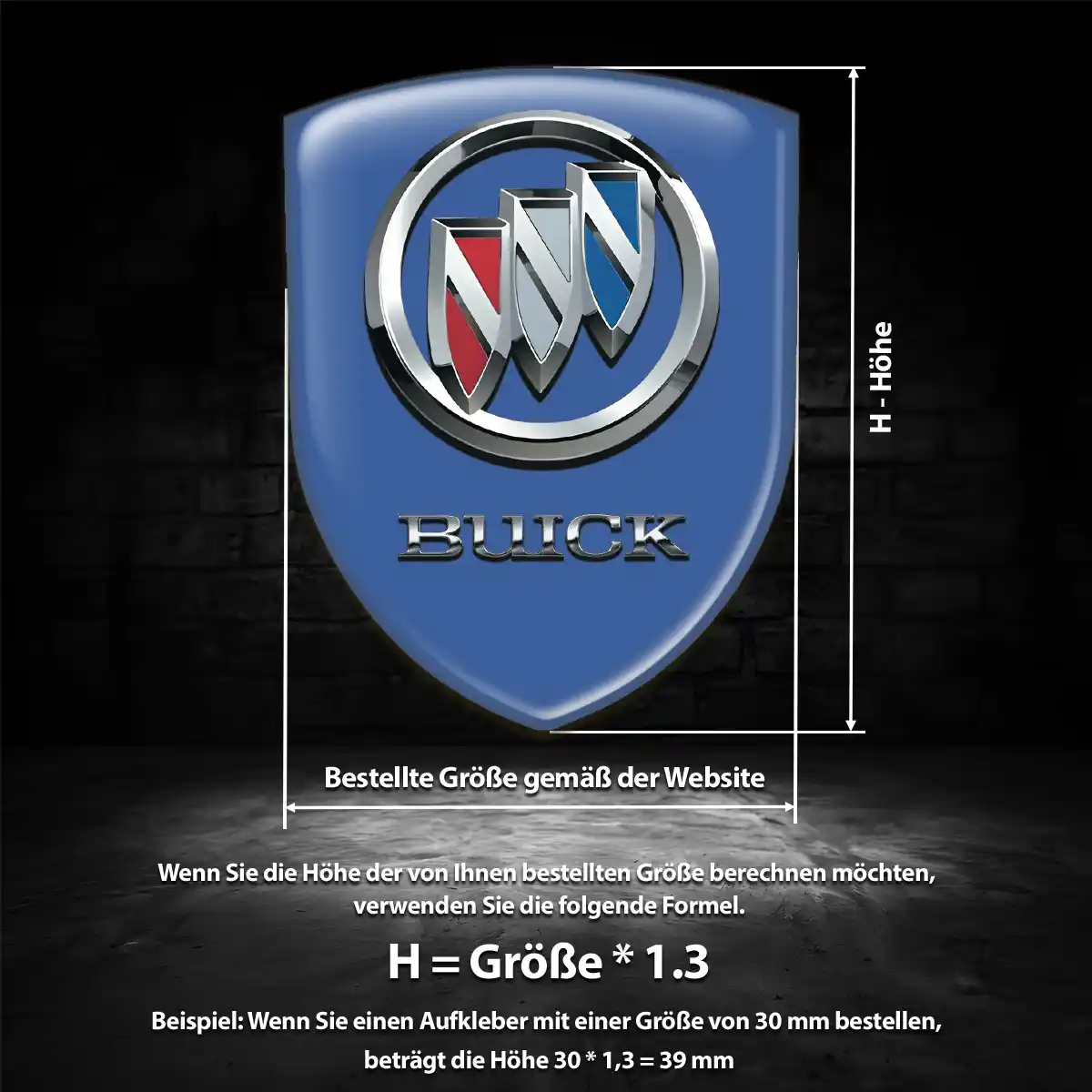 Buick Wappen Emblem Aufkleber Tuningfahrzeug